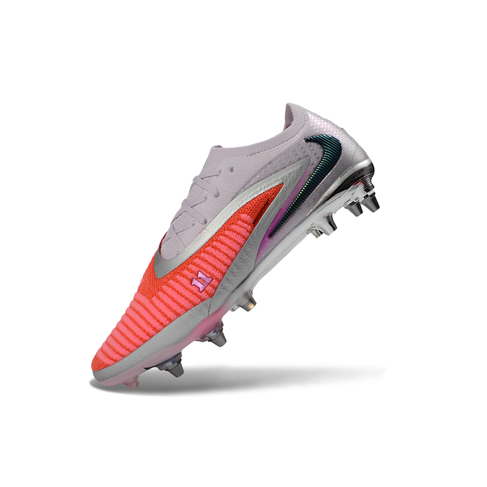 Chuteira Campo Nike Phantom GX 6 Elite Trava Mista Cinza e Laranja 