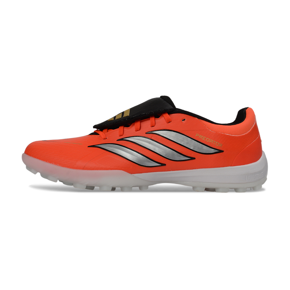 Chuteira Society Adidas Predator Tounge Elite 26 TF Vermelho, Prata e Preto