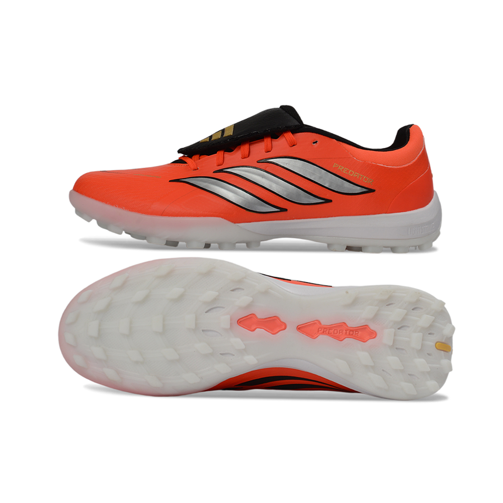 Chuteira Society Adidas Predator Tounge Elite 26 TF Vermelho, Prata e Preto