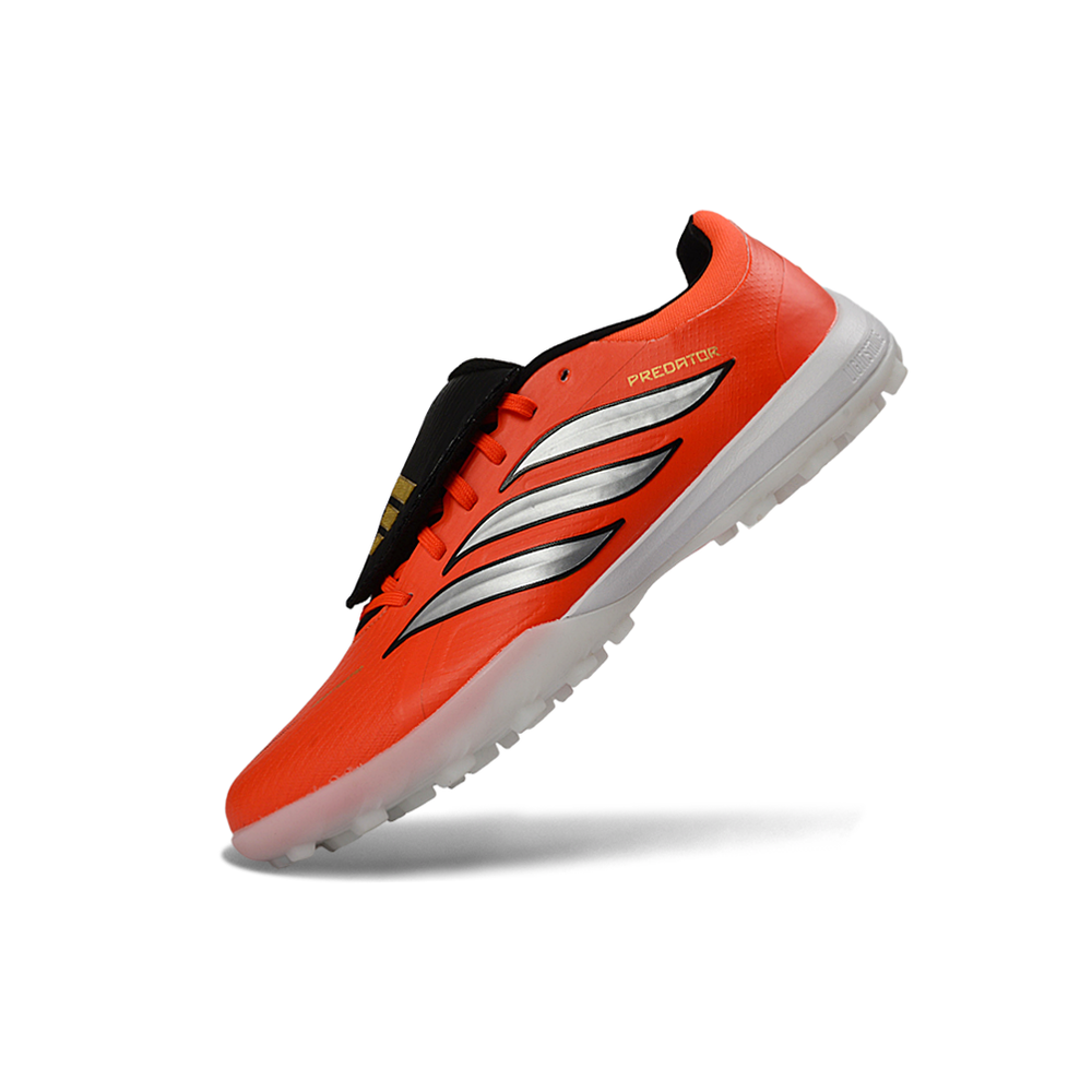 Chuteira Society Adidas Predator Tounge Elite 26 TF Vermelho, Prata e Preto