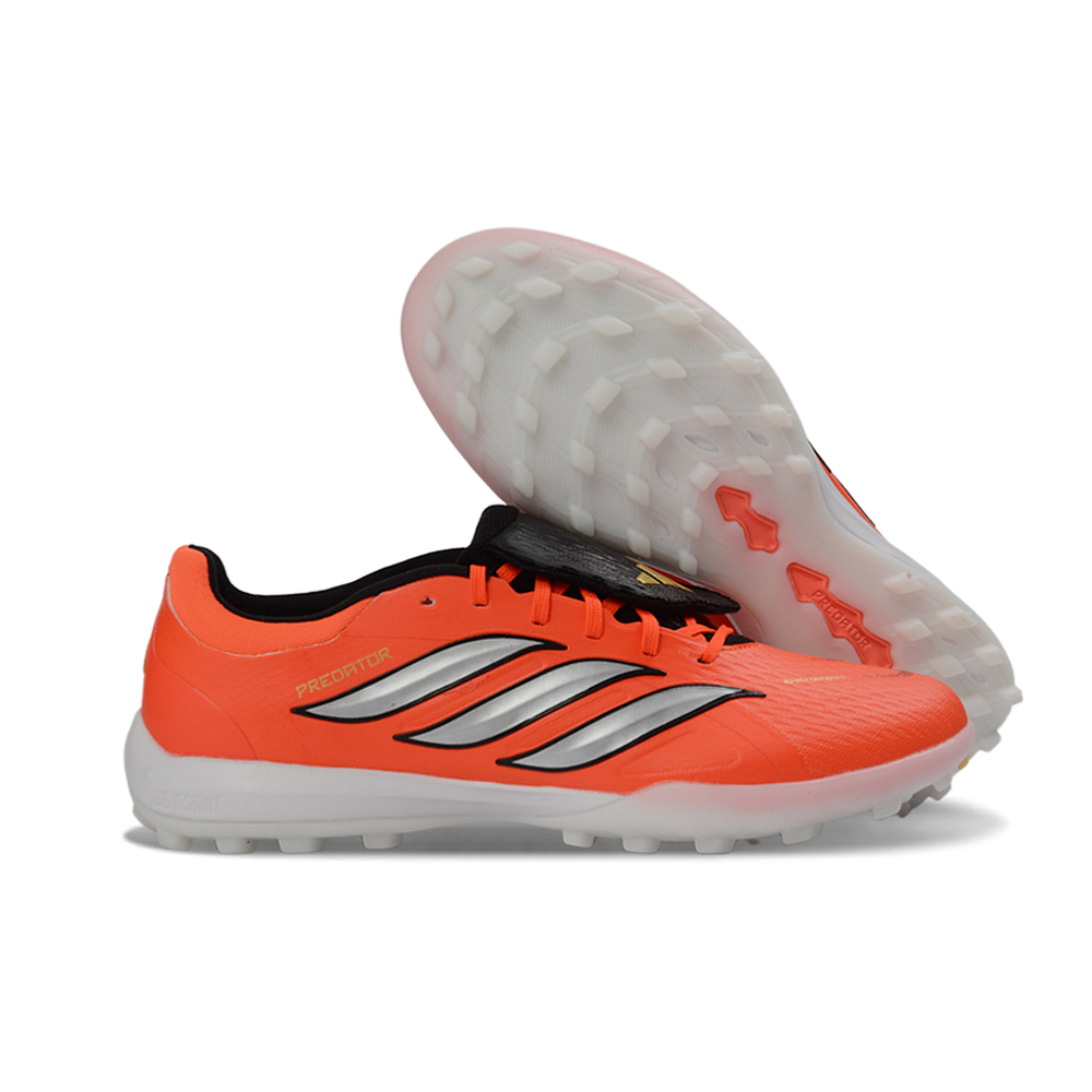 Chuteira Society Adidas Predator Tounge Elite 26 TF Vermelho, Prata e Preto