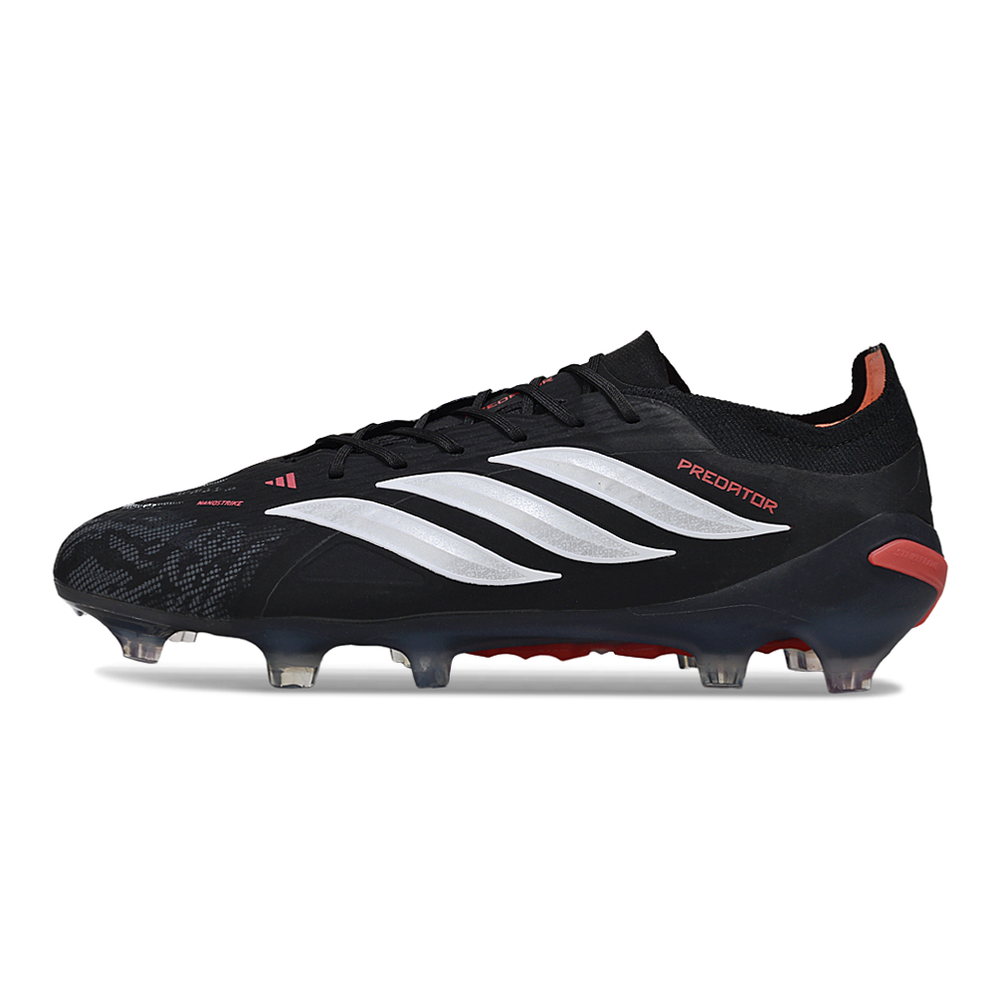 Chuteira Campo Adidas Predator 26 Elite FG Preto e Vermelho