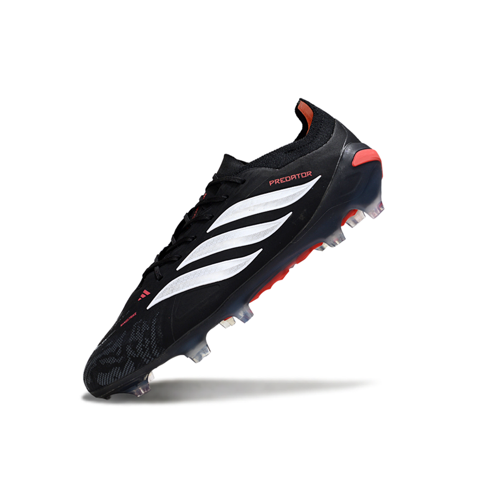 Chuteira Campo Adidas Predator 26 Elite FG Preto e Vermelho