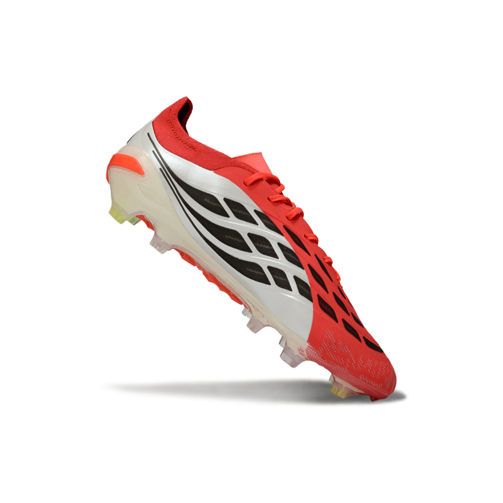 Chuteira Campo Adidas Predator 26 Elite FG Vermelho, Branco e Prata