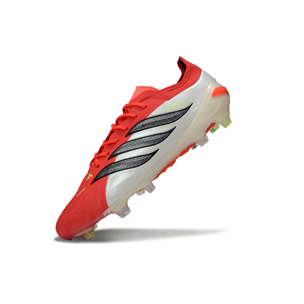 Chuteira Campo Adidas Predator 26 Elite FG Vermelho, Branco e Prata