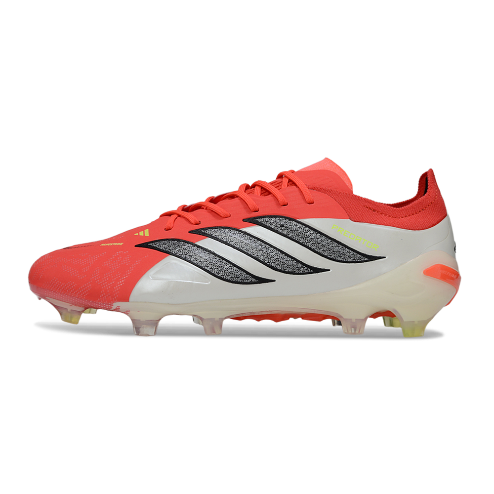 Chuteira Campo Adidas Predator 26 Elite FG Vermelho, Branco e Prata