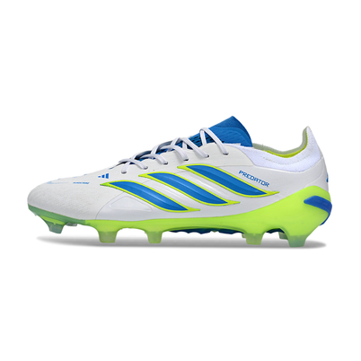 Chuteira Campo Adidas Predator 26 Elite FG Branco, Azul e Verde 