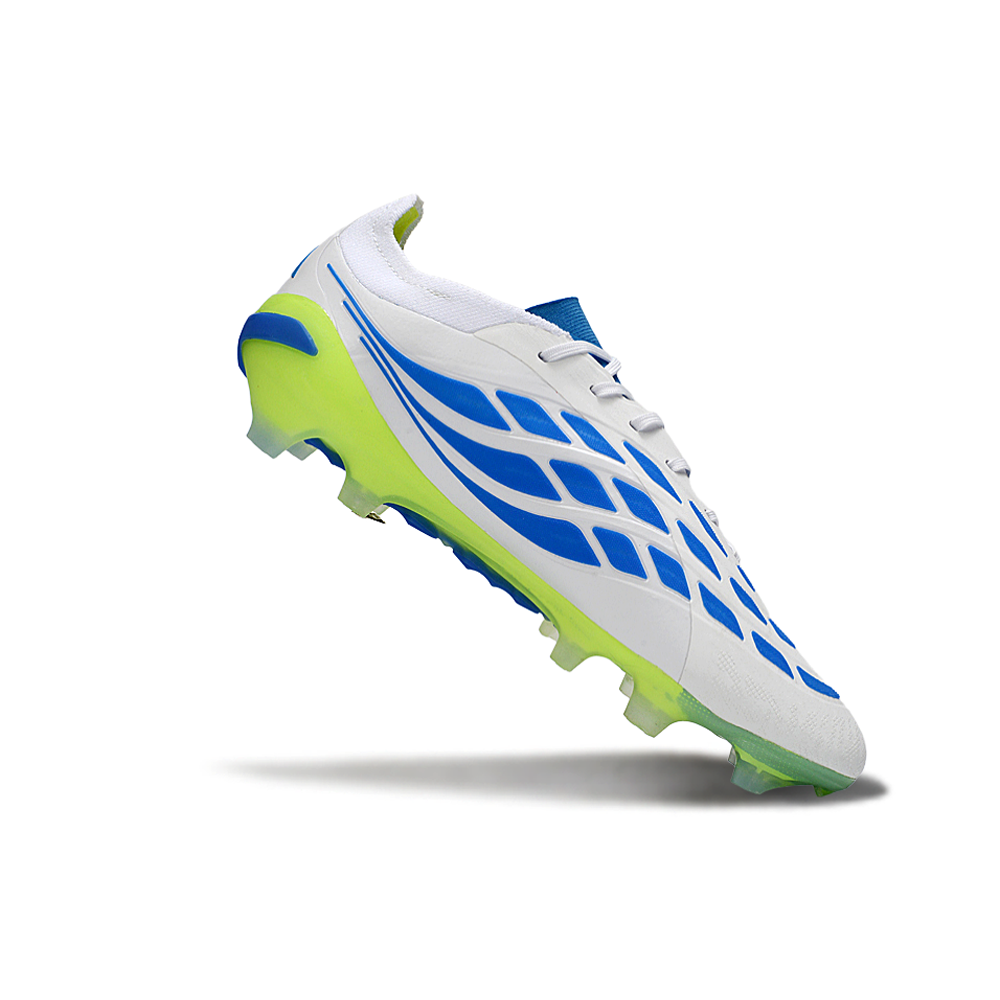 Chuteira Campo Adidas Predator 26 Elite FG Branco, Azul e Verde 