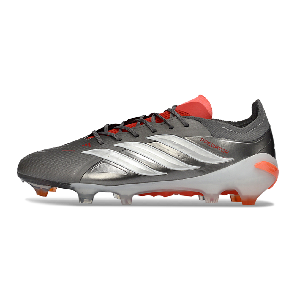 Chuteira Campo Adidas Predator 26 Elite FG Cinza, Laranja e Branco