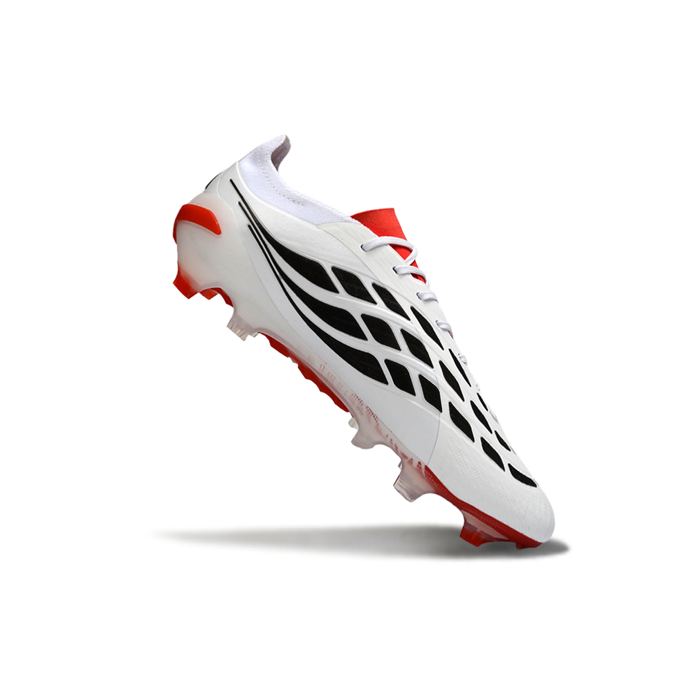 Chuteira Campo Adidas Predator 26 Elite FG Branco, Vermelho e Preto 