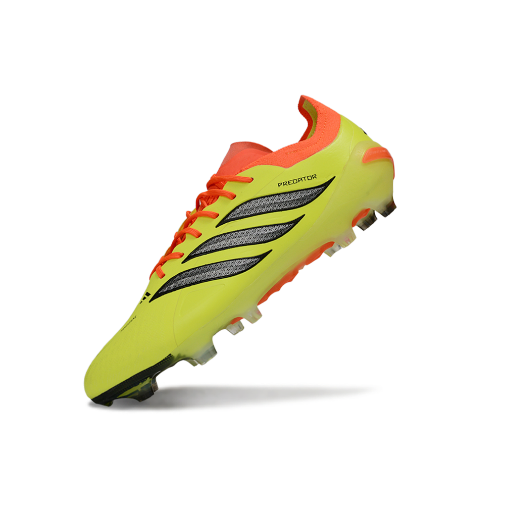 Chuteira Campo Adidas Predator 26 Elite FG Amarelo, Laranja e Prata