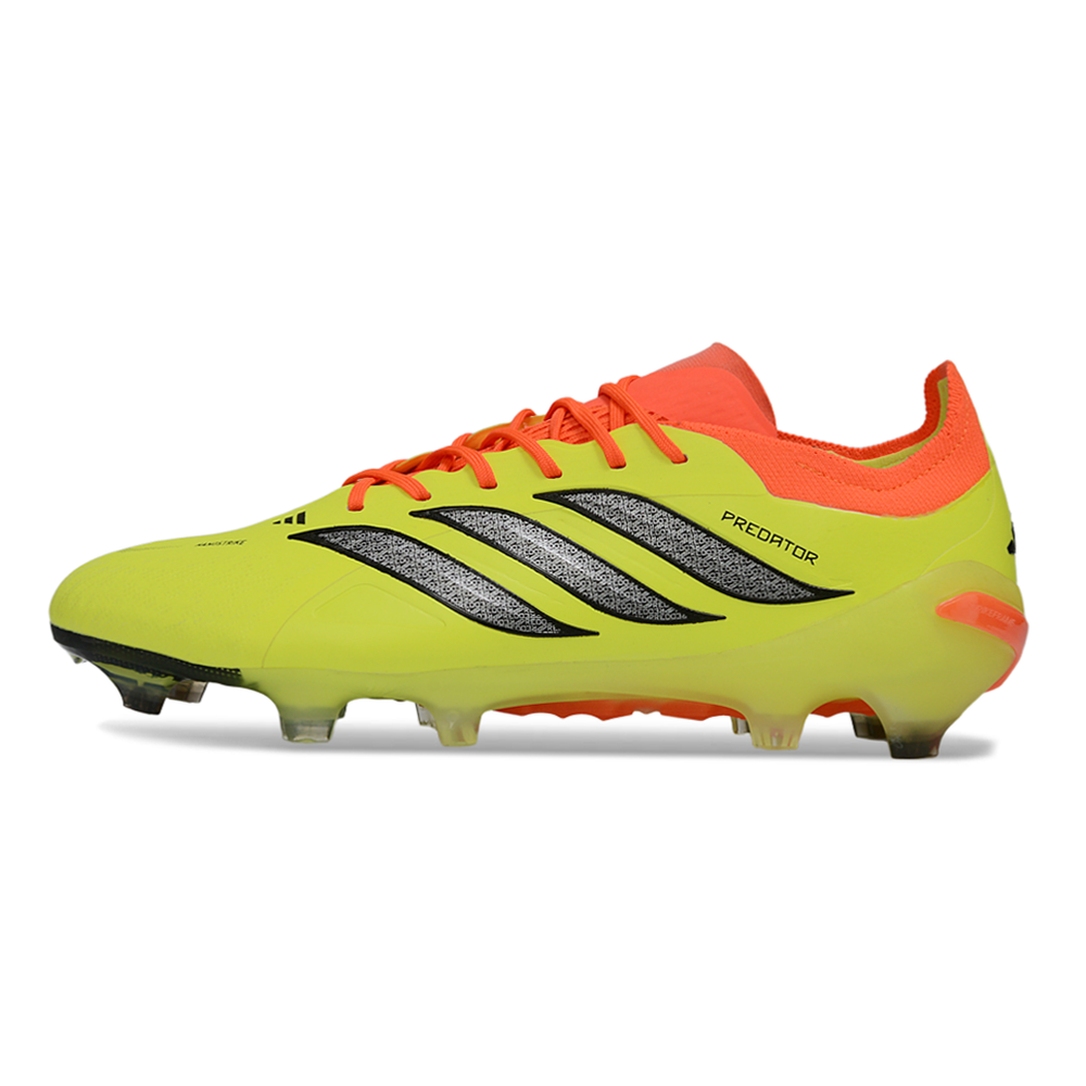 Chuteira Campo Adidas Predator 26 Elite FG Amarelo, Laranja e Prata