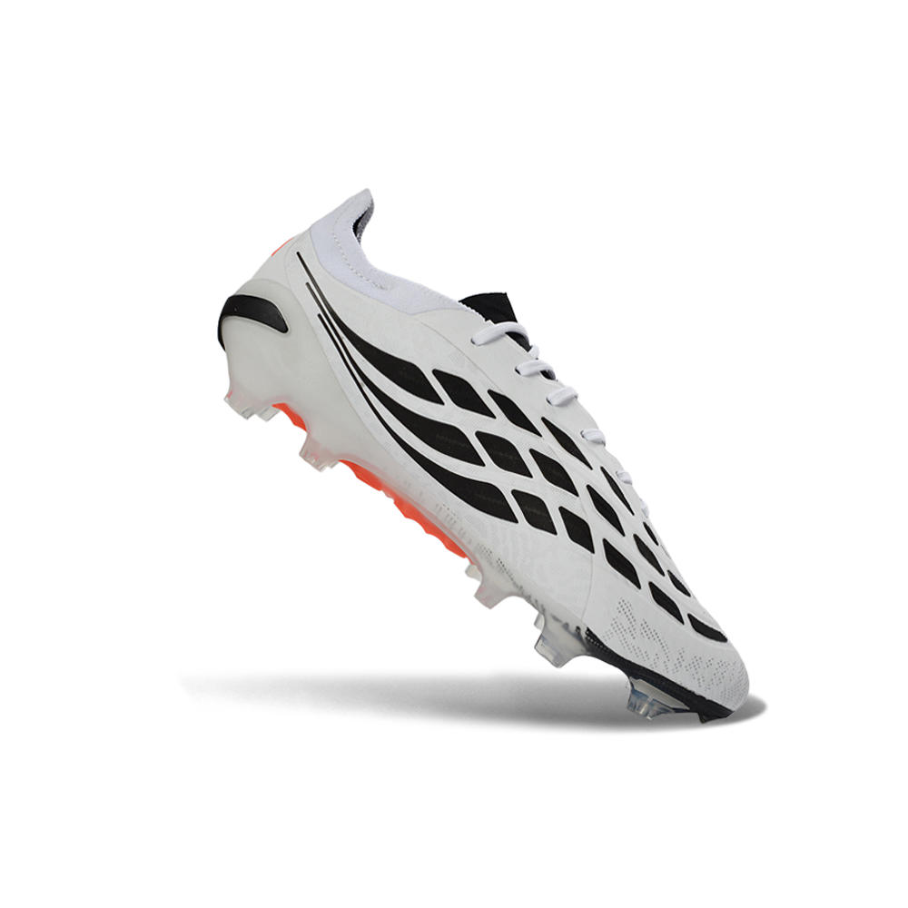Chuteira Campo Adidas Predator 26 Elite FG Branco, Laranja e Preto 