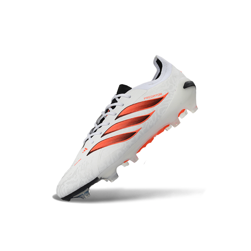 Chuteira Campo Adidas Predator 26 Elite FG Branco, Laranja e Preto 