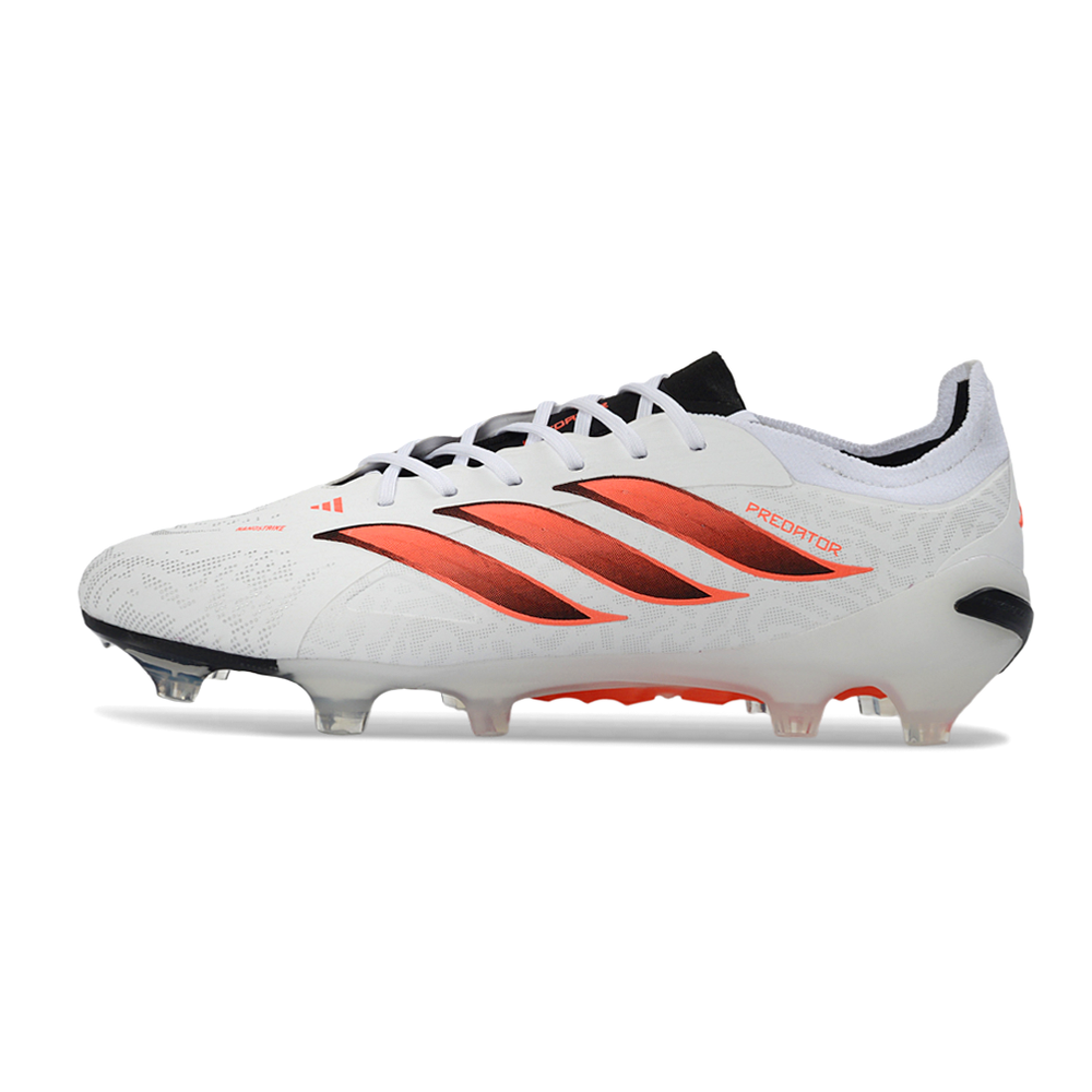 Chuteira Campo Adidas Predator 26 Elite FG Branco, Laranja e Preto 