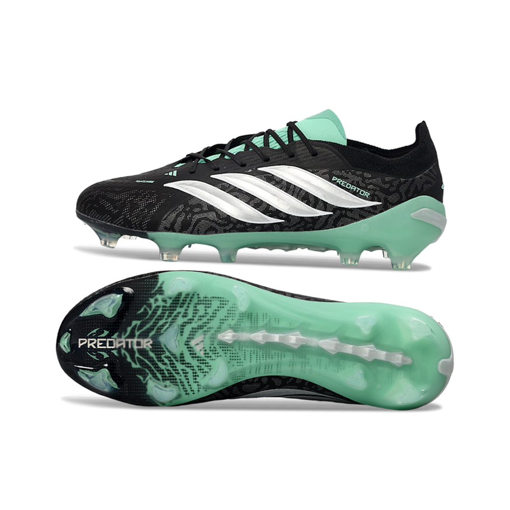 Chuteira Campo Adidas Predator 26 Elite FG Preto e Verde 