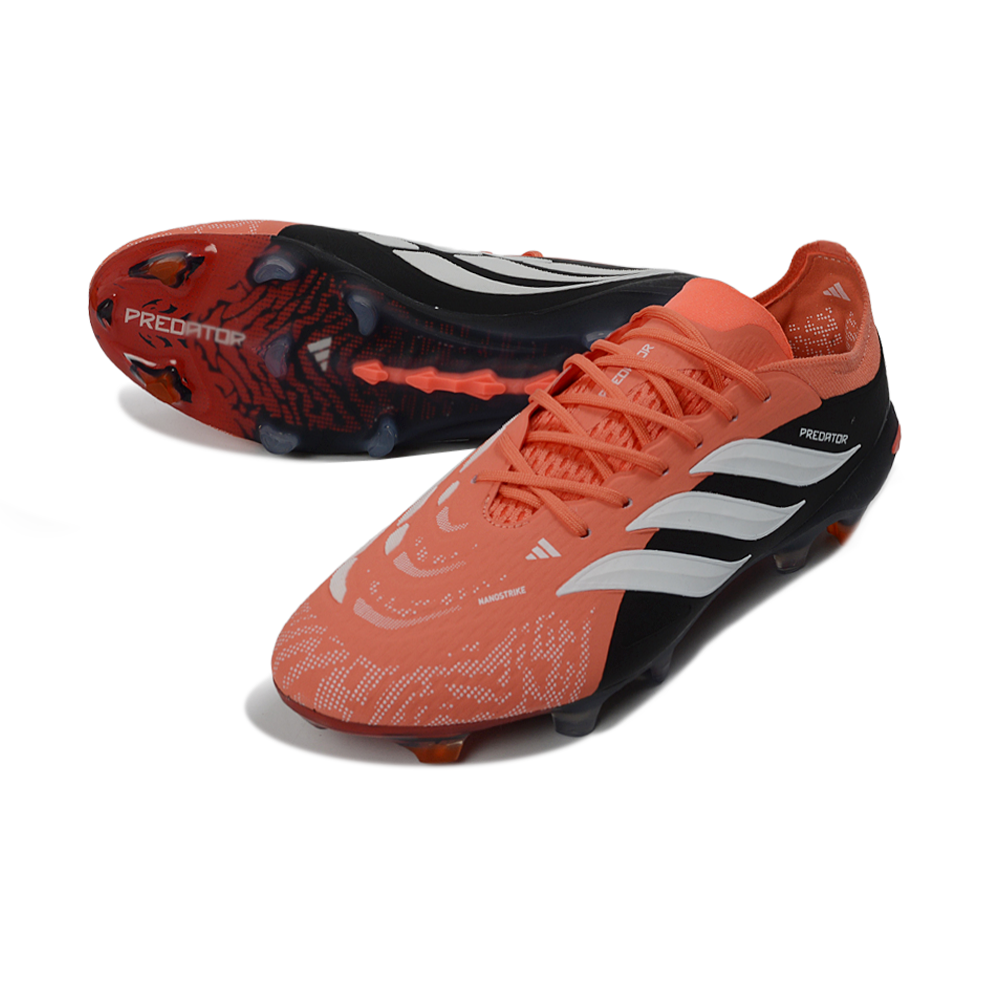Chuteira Campo Adidas Predator 26 Elite FG Preto, Laranja e Branco 