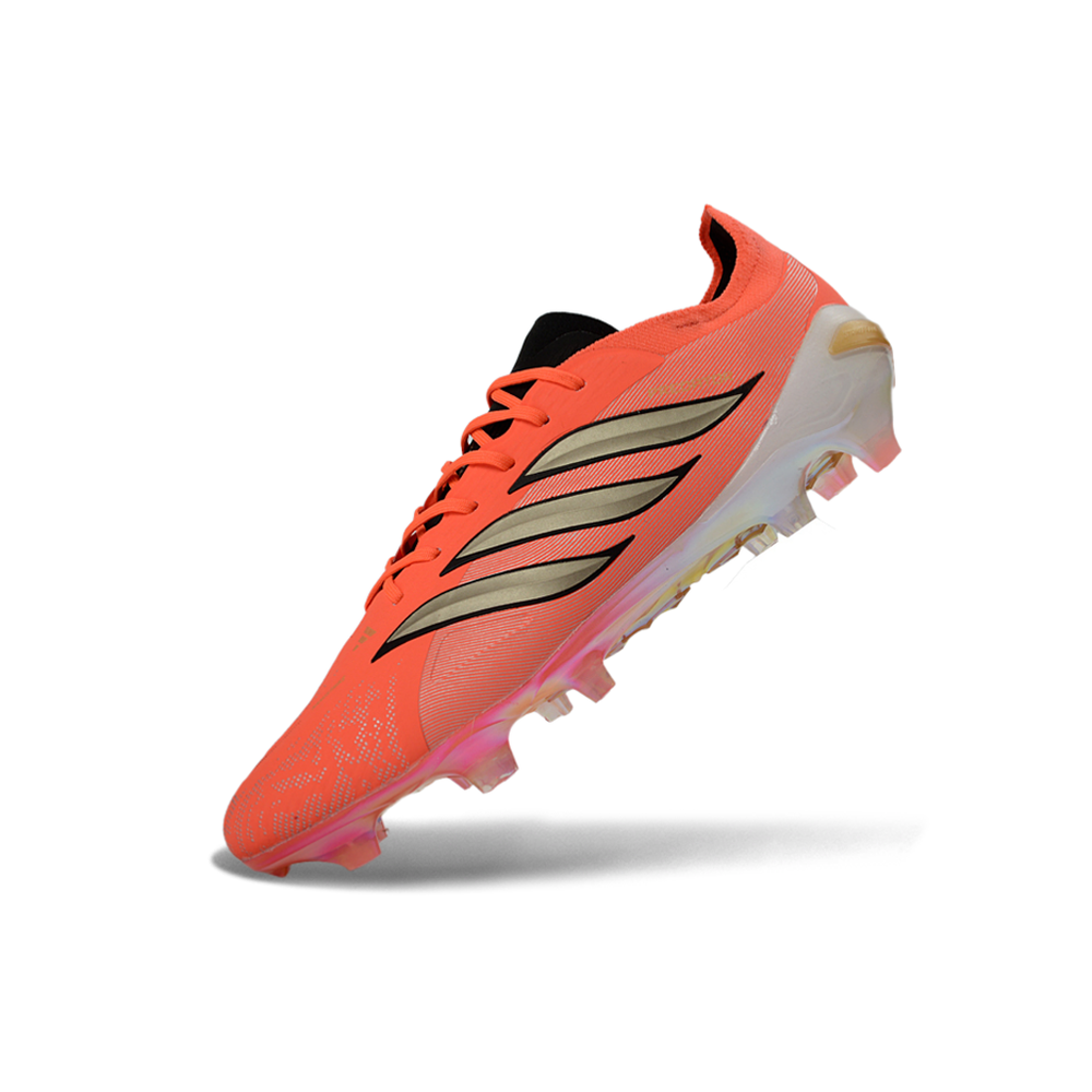 Chuteira Campo Adidas Predator 26 Elite FG Laranja e Dourado 