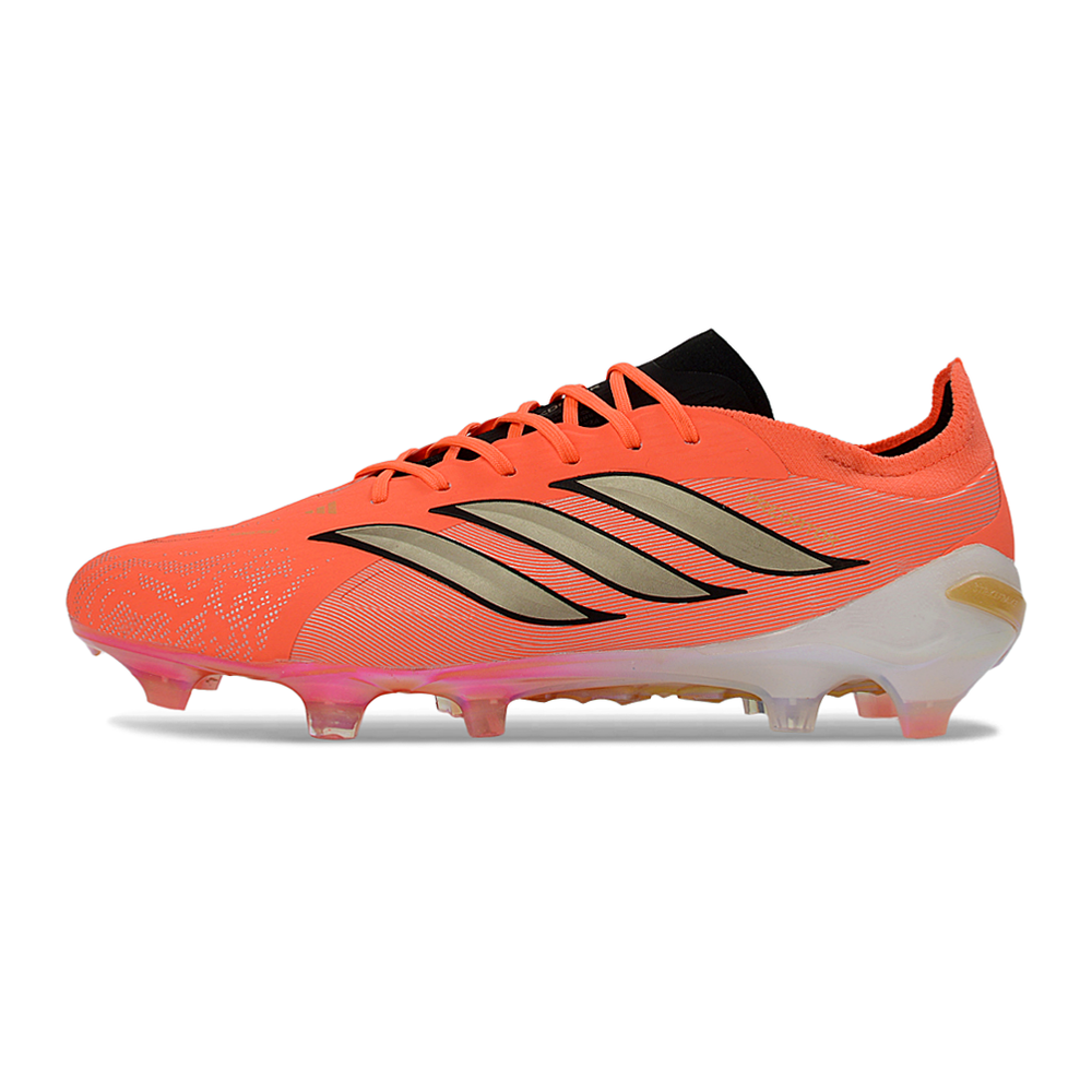 Chuteira Campo Adidas Predator 26 Elite FG Laranja e Dourado 