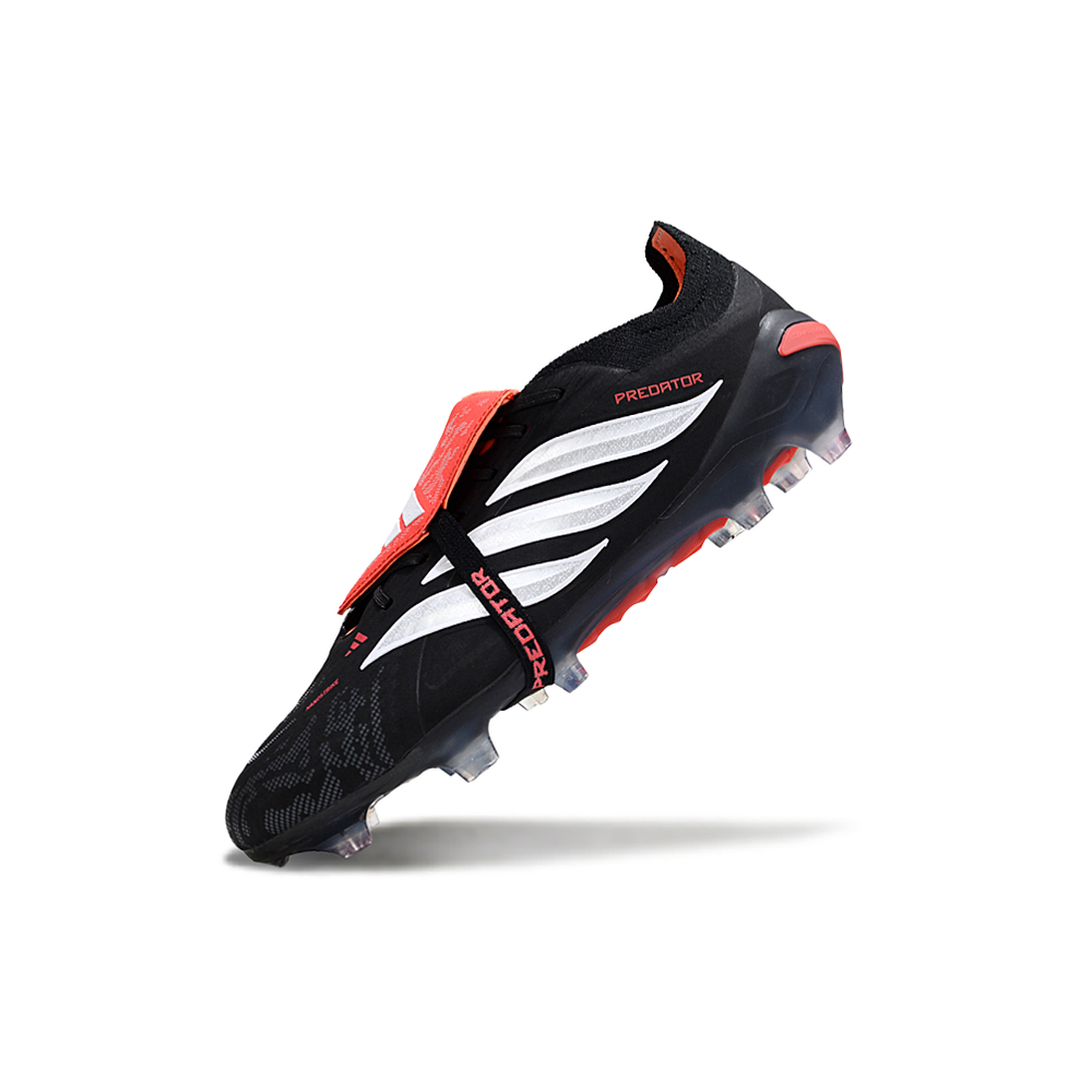 Chuteira Campo Adidas Predator Tongue 26 Elite FG Preto e Laranja 