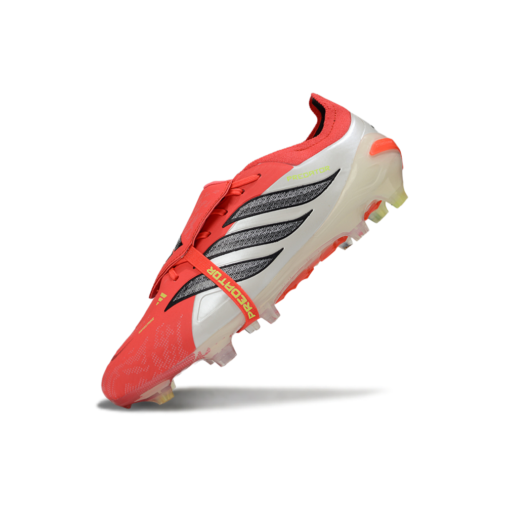 Chuteira Campo Adidas Predator Tongue 26 Elite FG Vermelho, Branco e Preto 