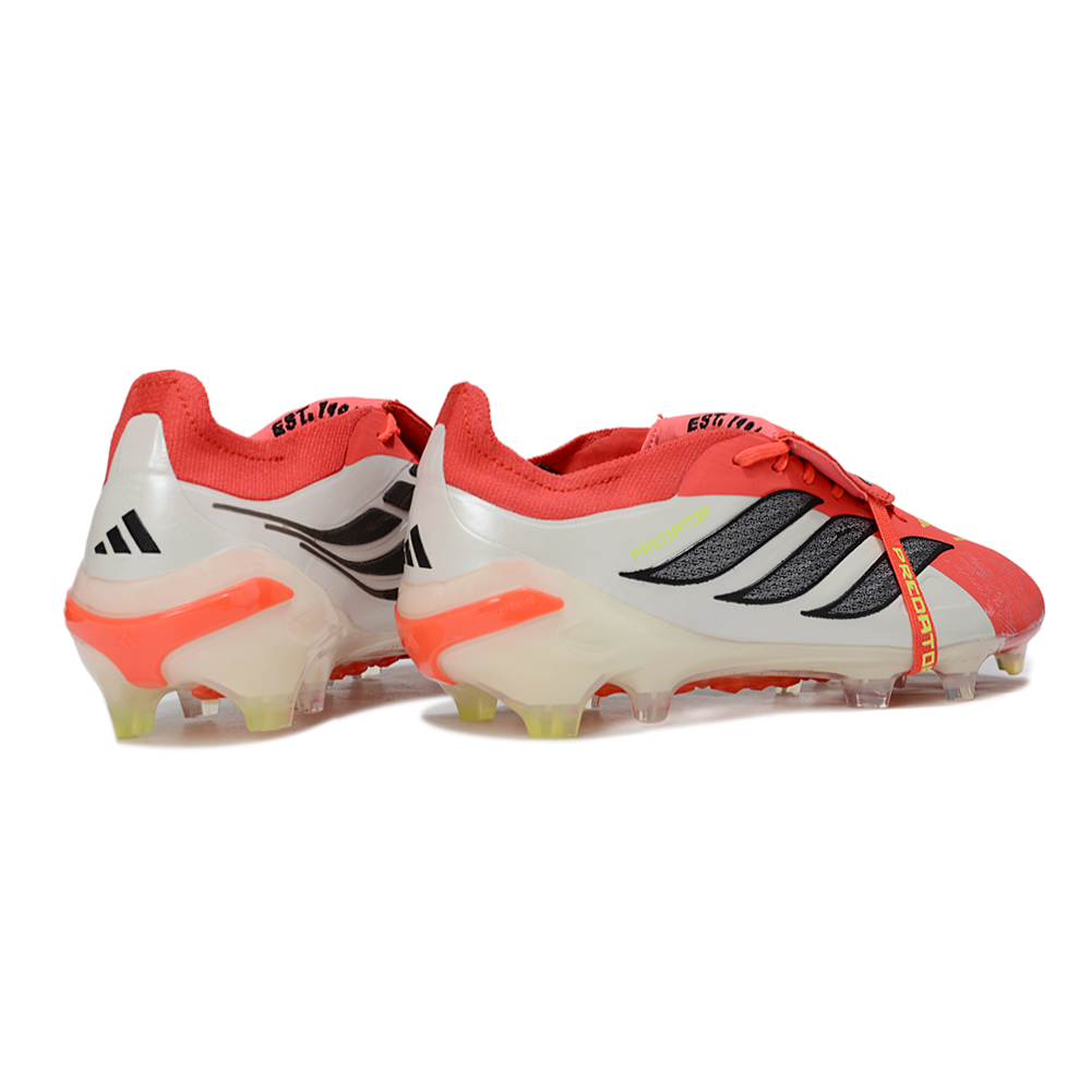 Chuteira Campo Adidas Predator Tongue 26 Elite FG Vermelho, Branco e Preto 