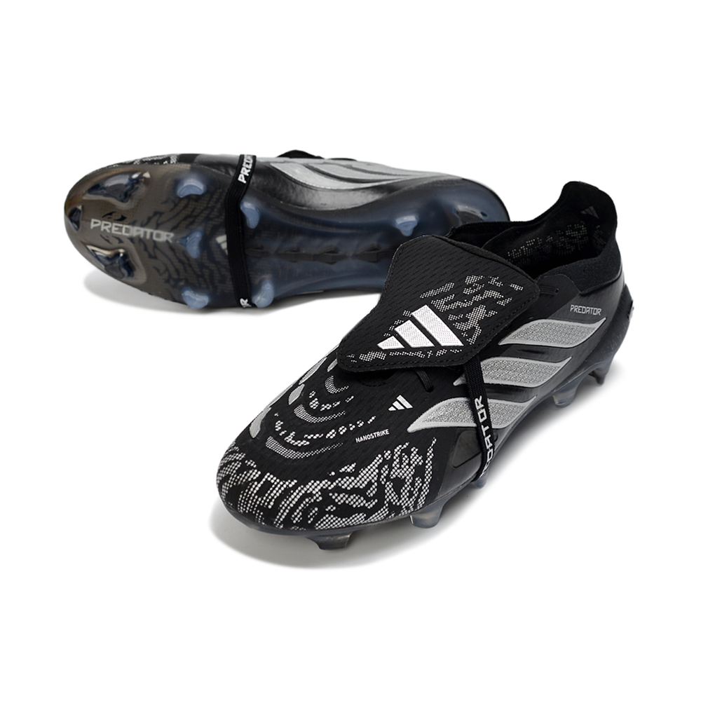 Chuteira Campo Adidas Predator Tongue 26 Elite FG Preto e Branco 