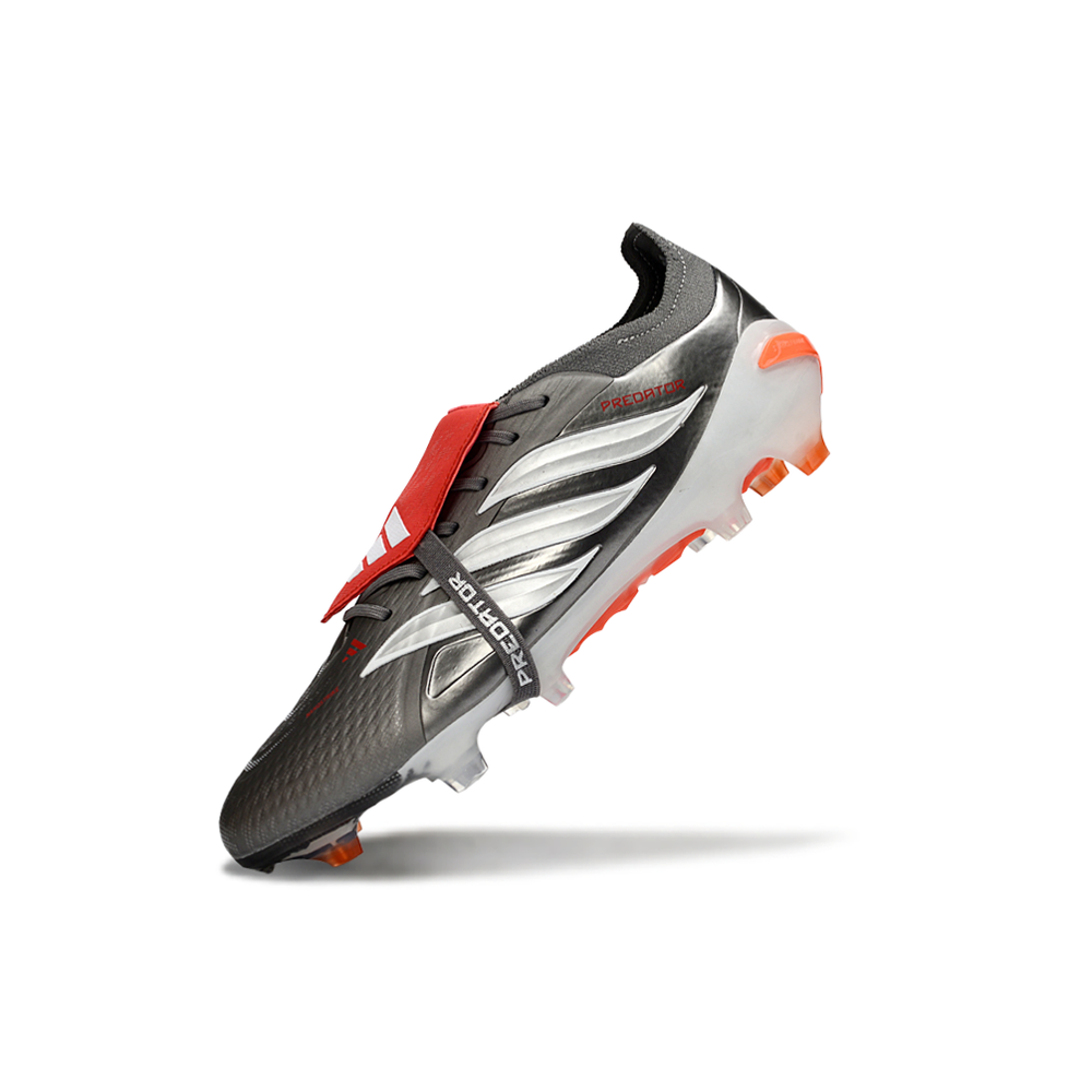 Chuteira Campo Adidas Predator Tongue 26 Elite FG Cinza, Laranja e Branco 