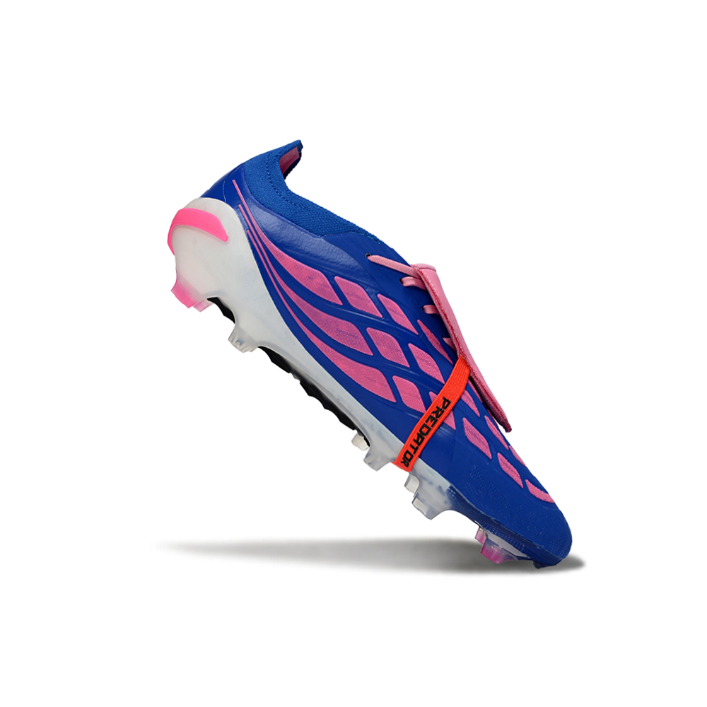 Chuteira Campo Adidas Predator Tongue 26 Elite FG Azul e Rosa 