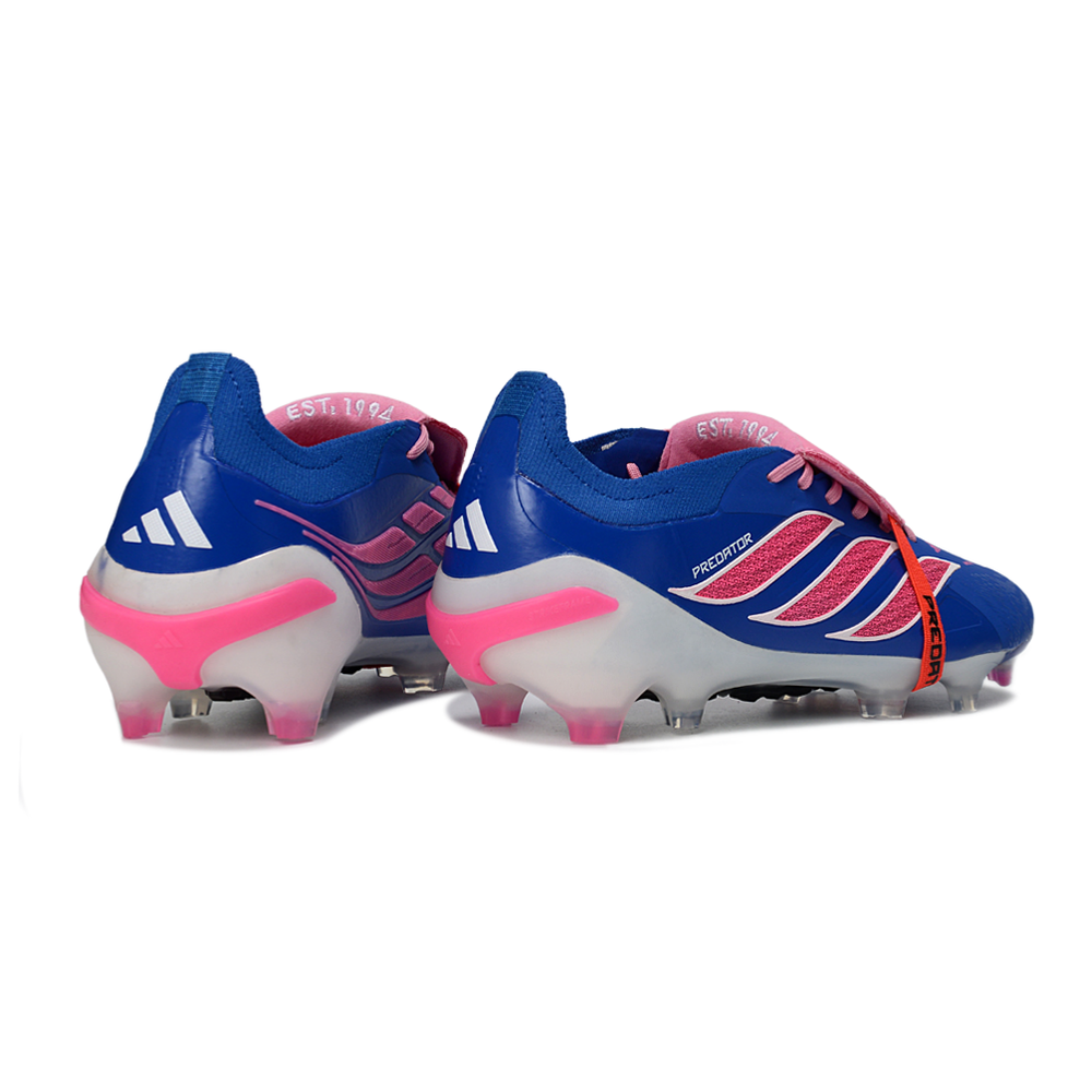 Chuteira Campo Adidas Predator Tongue 26 Elite FG Azul e Rosa 