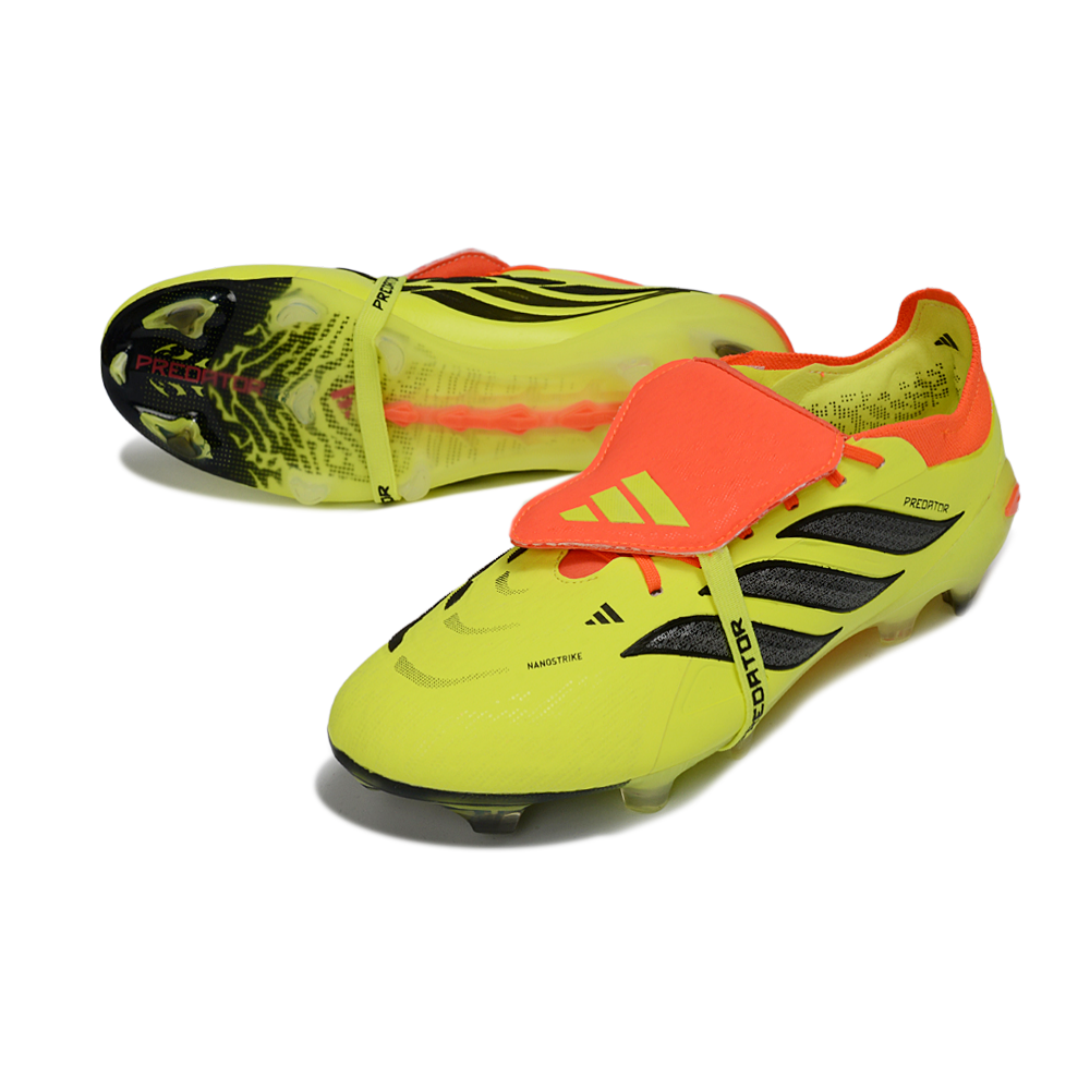 Chuteira Campo Adidas Predator Tongue 26 Elite FG Amarelo, Laranja e Preto 