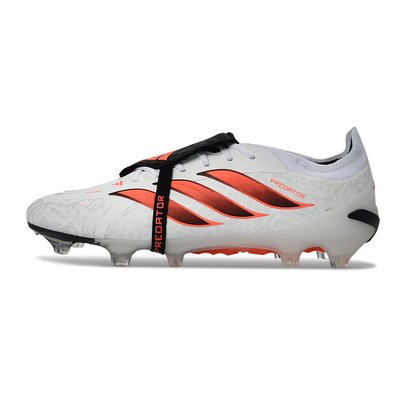 Chuteira Campo Adidas Predator Tongue 26 Elite FG Branco, Laranja e Preto 