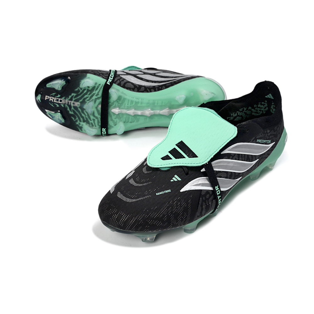 Chuteira Campo Adidas Predator Tongue 26 Elite FG Preto e Verde 