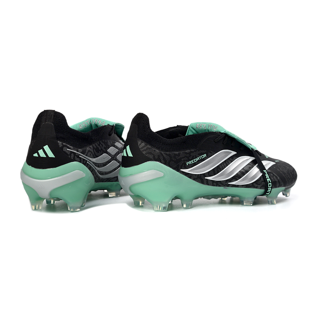 Chuteira Campo Adidas Predator Tongue 26 Elite FG Preto e Verde 