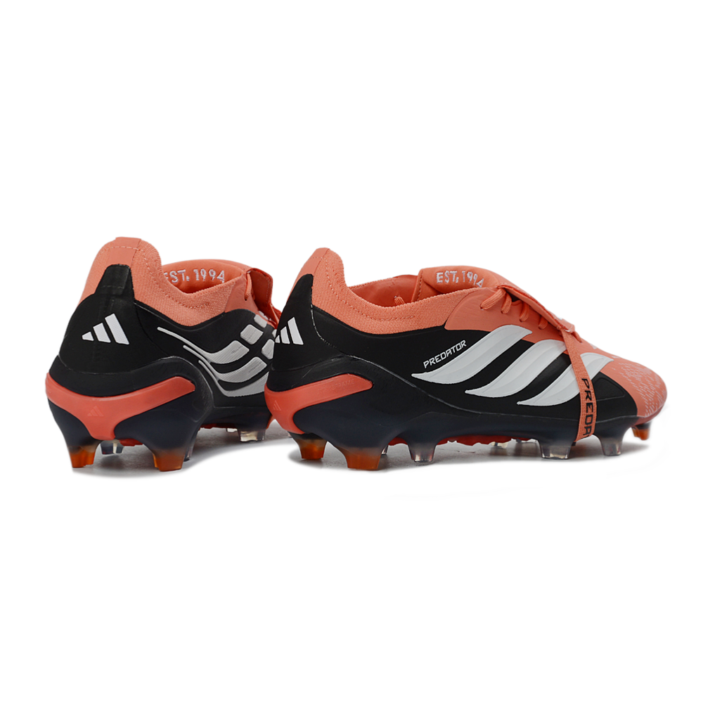 Chuteira Campo Adidas Predator Tongue 26 Elite FG Preto, Laranja e Branco 