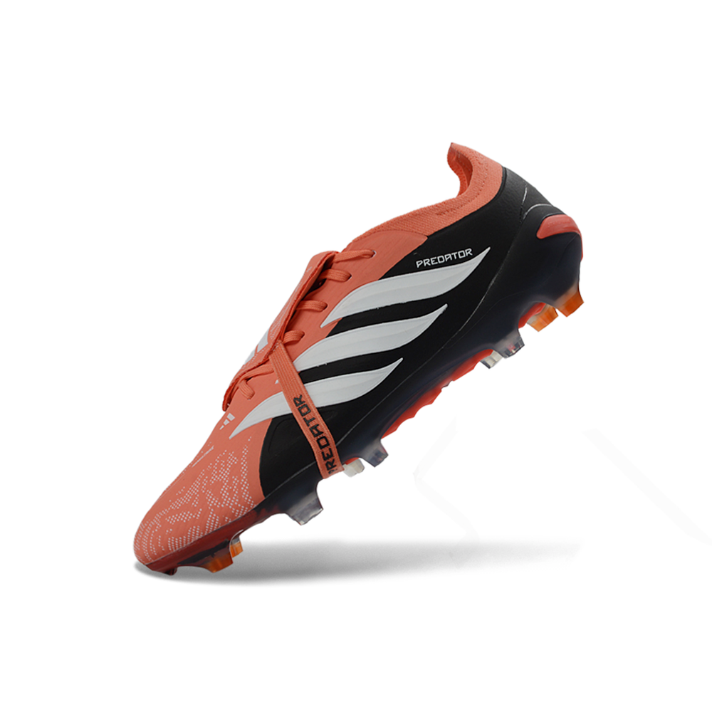 Chuteira Campo Adidas Predator Tongue 26 Elite FG Preto, Laranja e Branco 