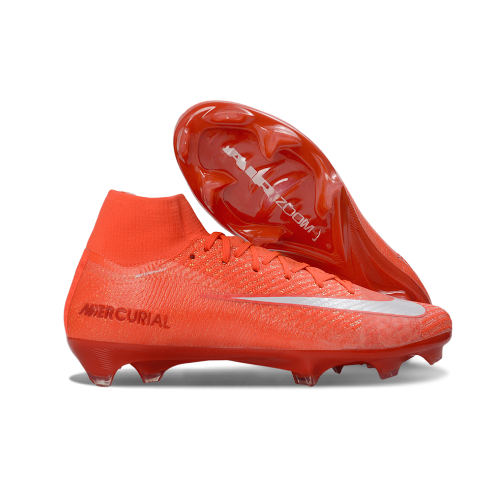 Chuteira Campo Nike Air Zoom Mercurial Superfly 10 Elite FG Vermelho e Branco 