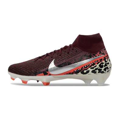 Chuteira Campo Nike Air Zoom Mercurial Superfly 10 Elite FG Bordô, Bege e Laranja