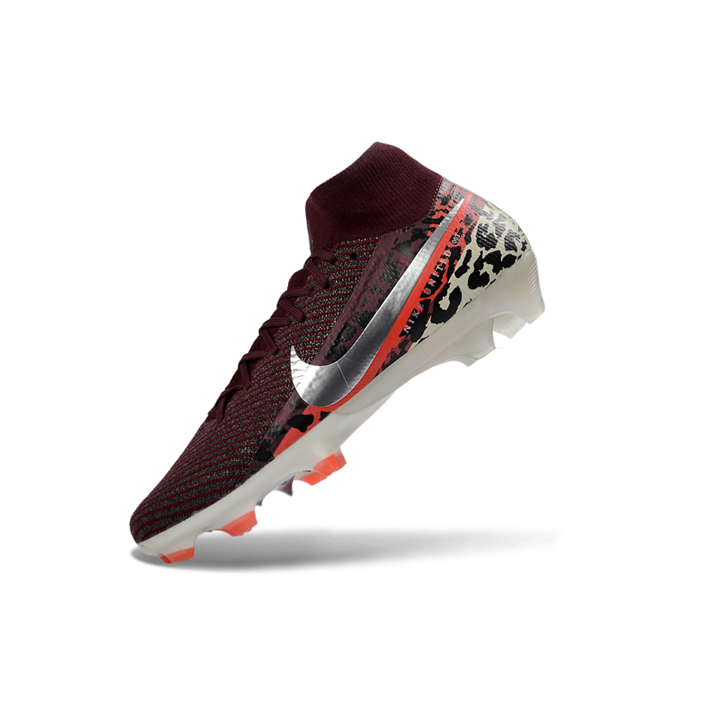 Chuteira Campo Nike Air Zoom Mercurial Superfly 10 Elite FG Bordô, Bege e Laranja