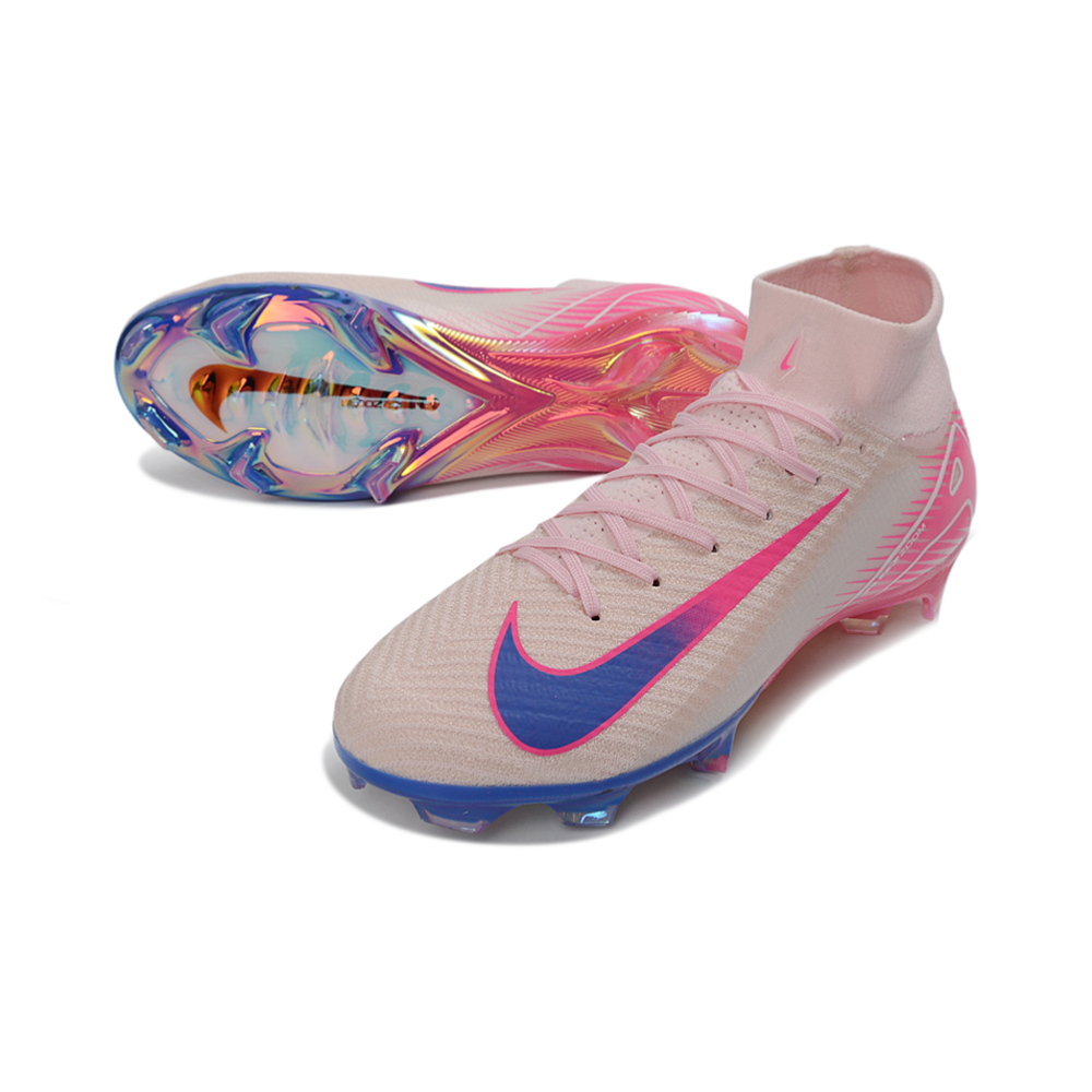 Chuteira Campo Nike Air Zoom Mercurial Superfly 10 Elite FG  Rosa e Azul 