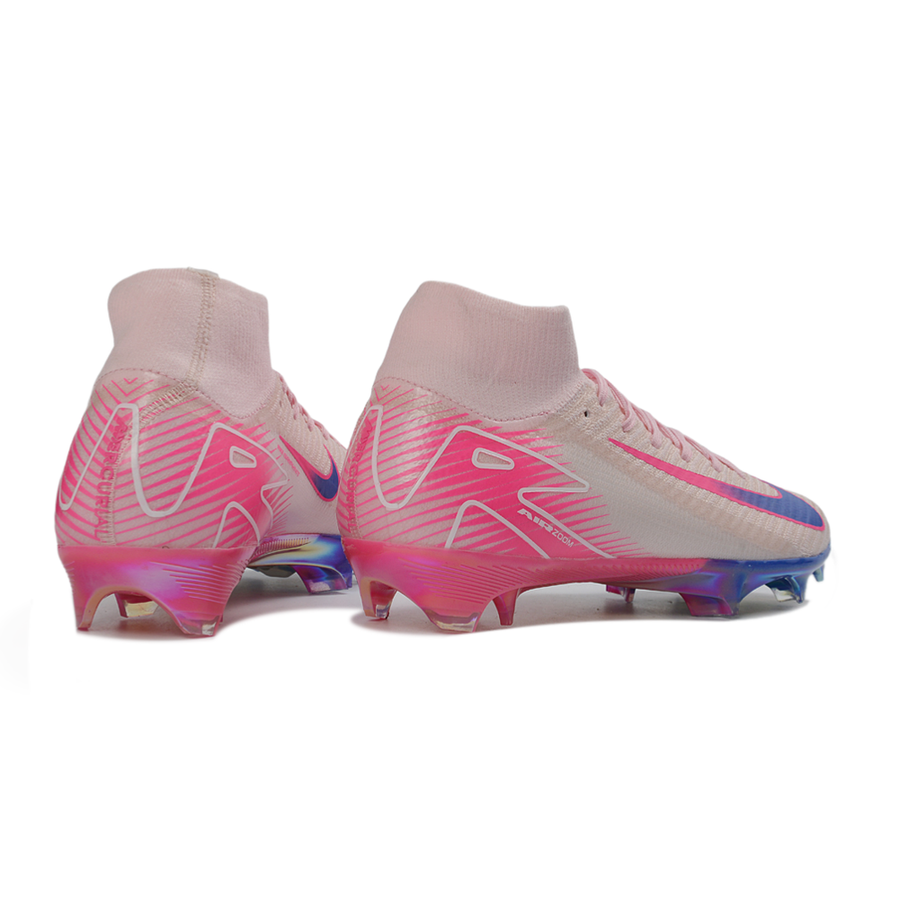 Chuteira Campo Nike Air Zoom Mercurial Superfly 10 Elite FG  Rosa e Azul 
