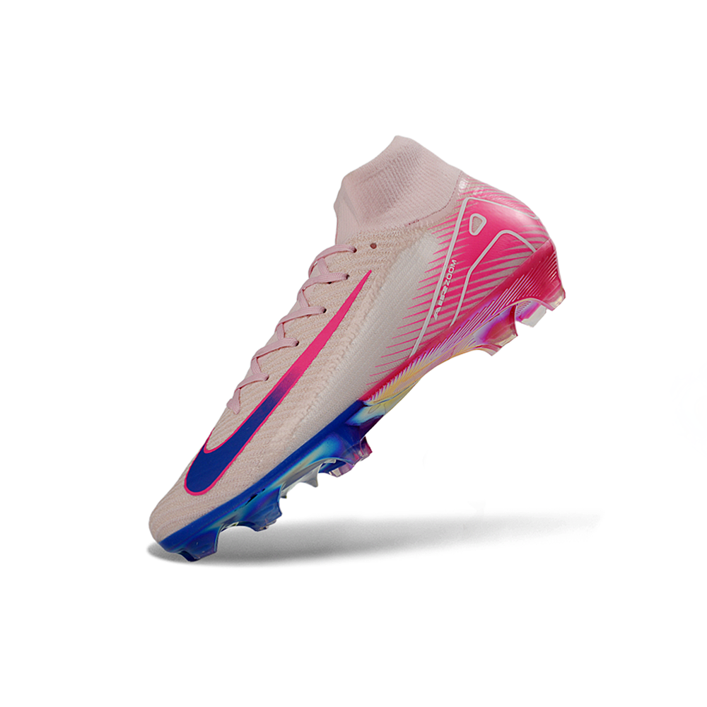 Chuteira Campo Nike Air Zoom Mercurial Superfly 10 Elite FG  Rosa e Azul 