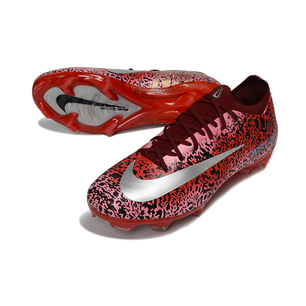 Chuteira Campo Nike Air Zoom Mercurial Vapor 16 Elite FG Bordo e Prata 