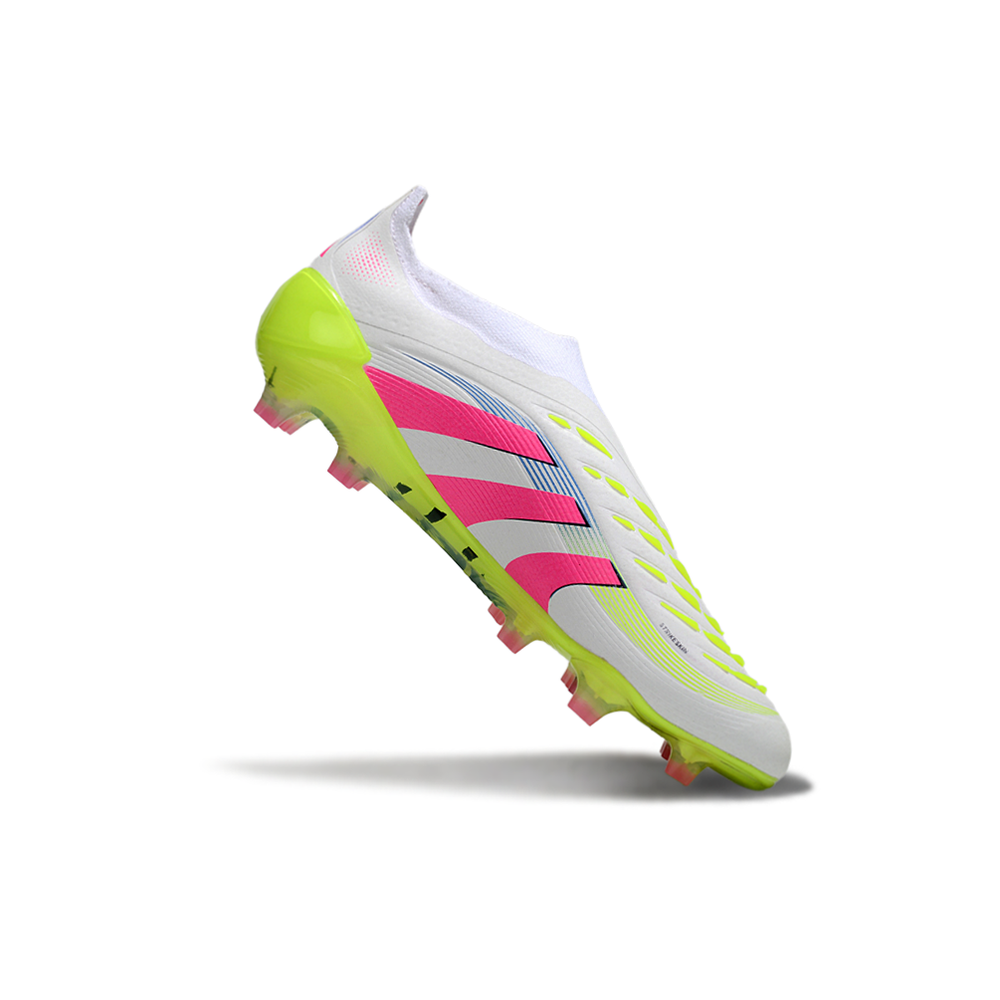 Chuteira Campo Adidas Predator LL Elite FG Branco, Rosa e Verde 