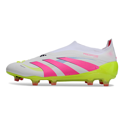 Chuteira Campo Adidas Predator LL Elite FG Branco, Rosa e Verde 