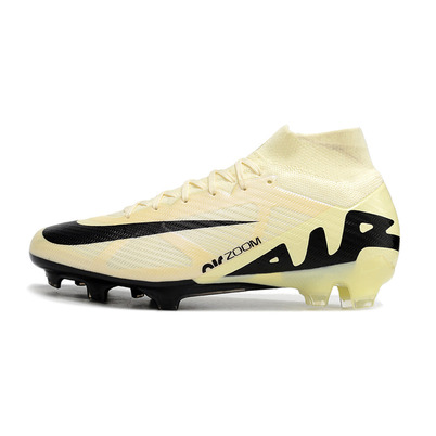 Chuteira Campo Nike Air Zoom Mercurial Superfly 9 Elite FG Bege e Preta 