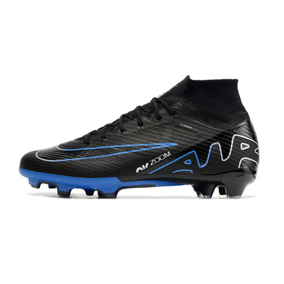 Chuteira Campo Nike Air Zoom Mercurial Superfly 9 Elite FG Preta e Azul 