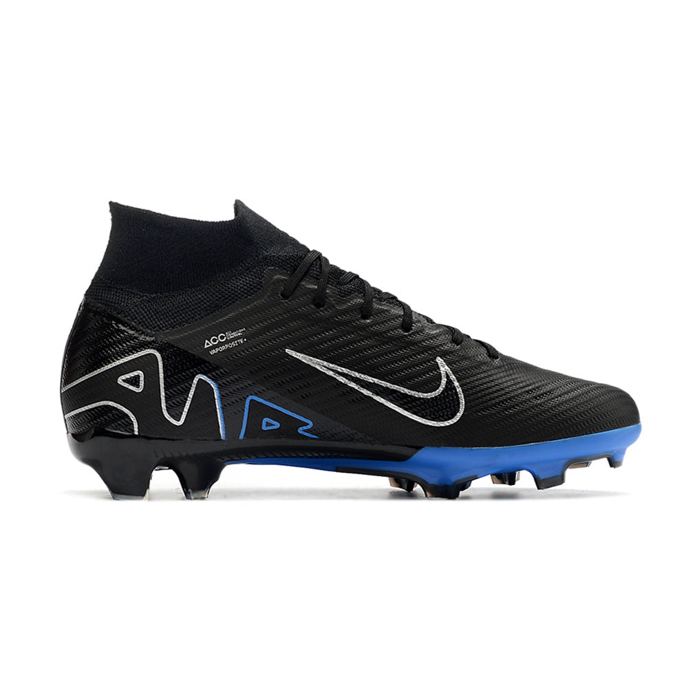 Chuteira Campo Nike Air Zoom Mercurial Superfly 9 Elite FG Preta e Azul 