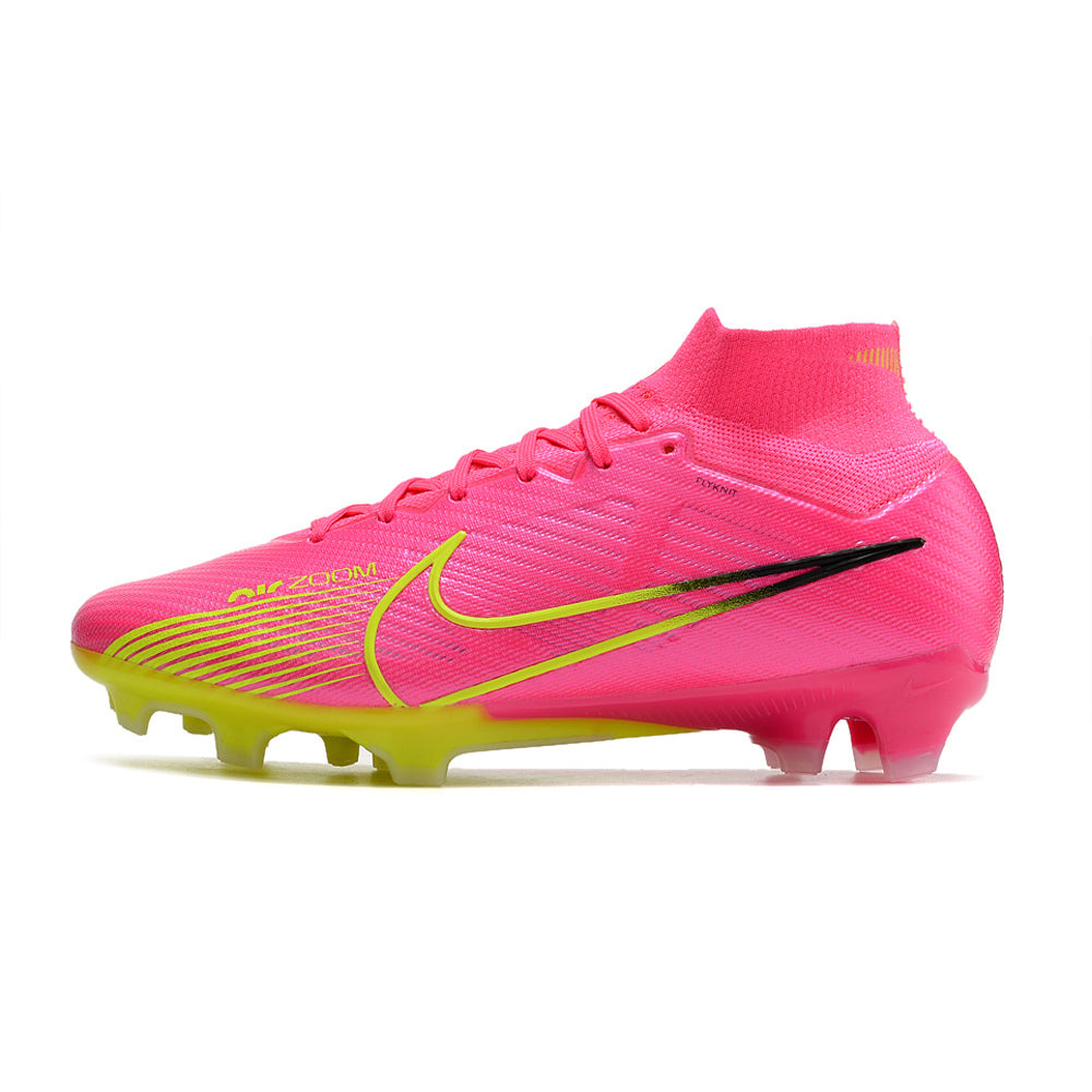 Chuteira Campo Nike Air Zoom Mercurial Superfly 9 Elite FG Rosa e Verde 