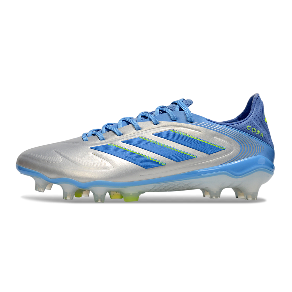 Chuteira Campo Adidas Copa Pure III Elite FG Azul e Prata 